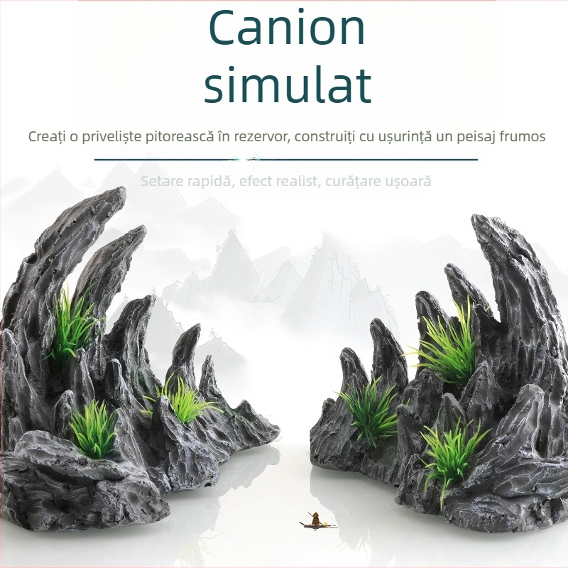 Acvariu peisaj rășină piatră de stâncă decorare micro peisaj bonsai piatră absorbantă de apă accesorii piatră de apă meșteșuguri canion