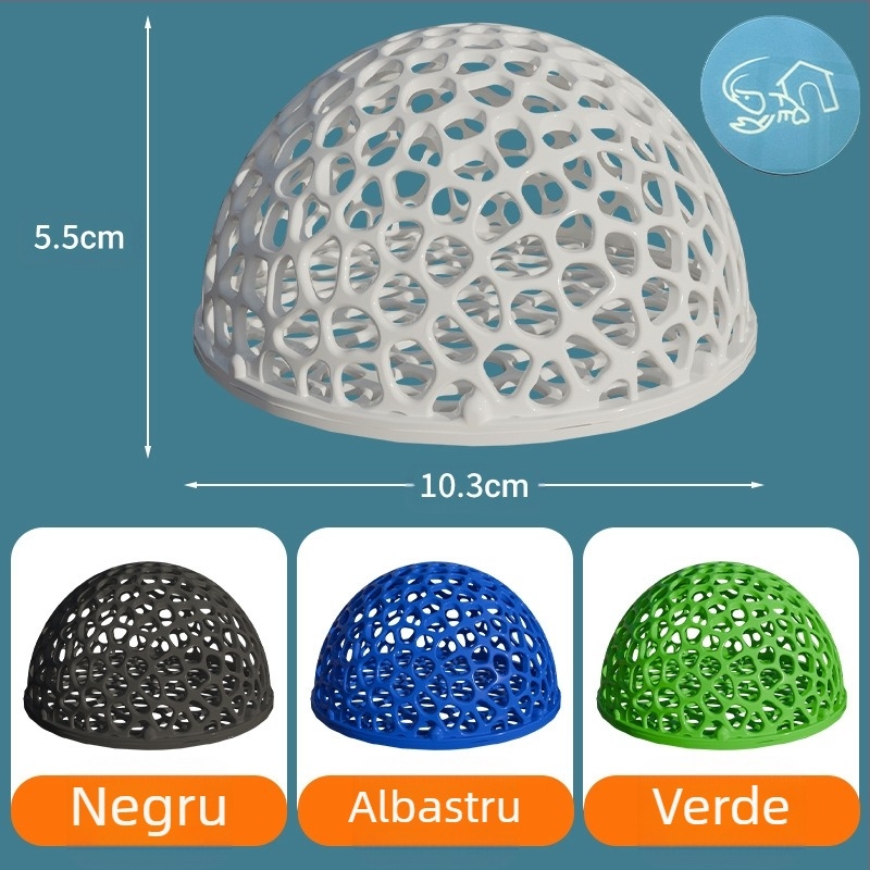 Adăpost pentru pești mici, cu emisferă, adăpost pentru creveți, coajă neagră, adăpost din plastic pentru pești și creveți, cristal, pentru reproducerea acvariului, adăpost peisagistic