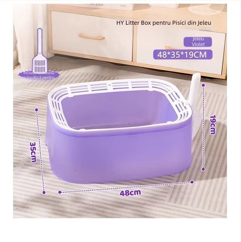 Litiera pentru pisici, extra mare, semi-închisă, îngroșată, toaletă, anti-exterior, anti-nisip, extra mică, deschisă, provizii pentru pisici, pisoi