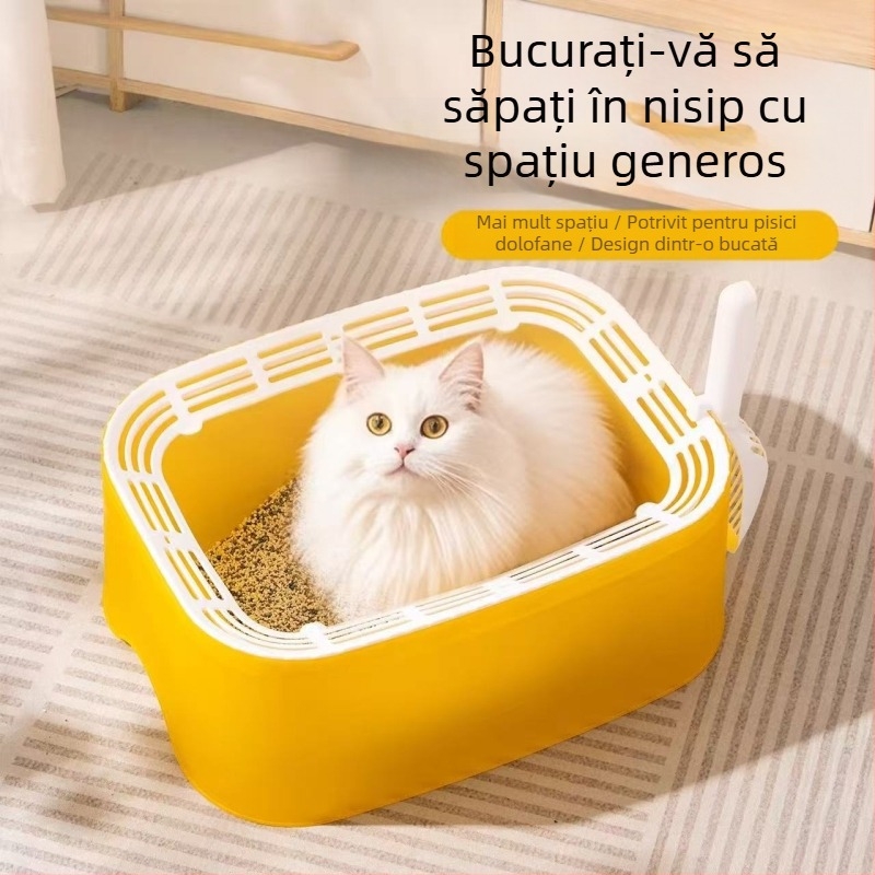 Litiera pentru pisici, extra mare, semi-închisă, îngroșată, toaletă, anti-exterior, anti-nisip, extra mică, deschisă, provizii pentru pisici, pisoi