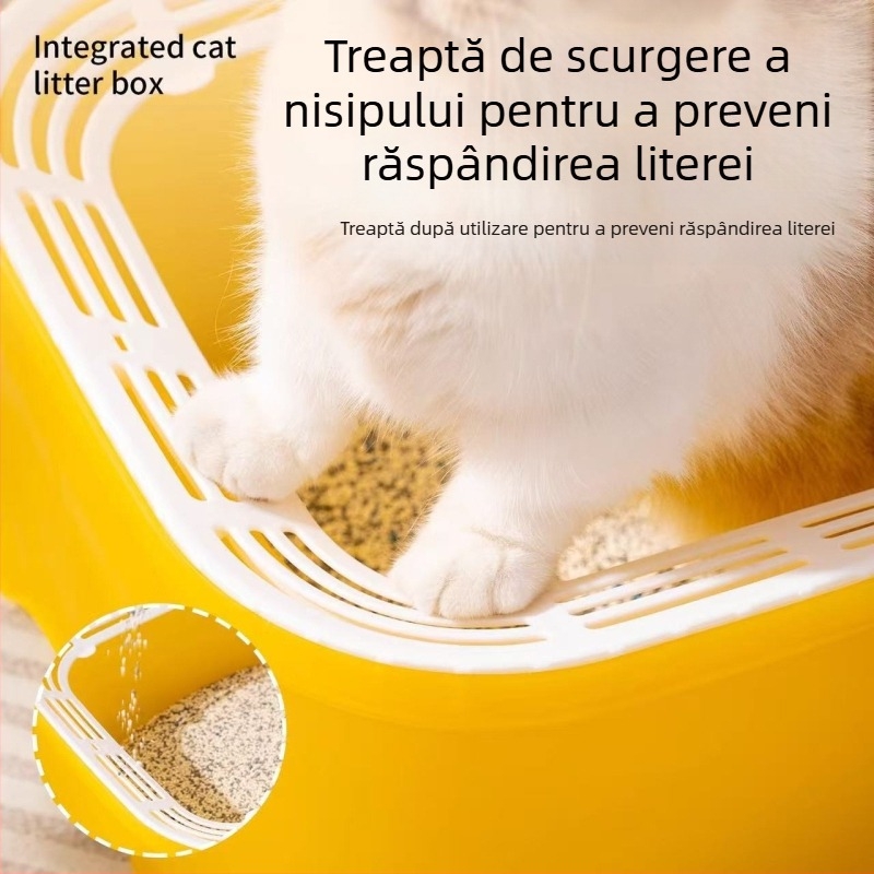 Litiera pentru pisici, extra mare, semi-închisă, îngroșată, toaletă, anti-exterior, anti-nisip, extra mică, deschisă, provizii pentru pisici, pisoi