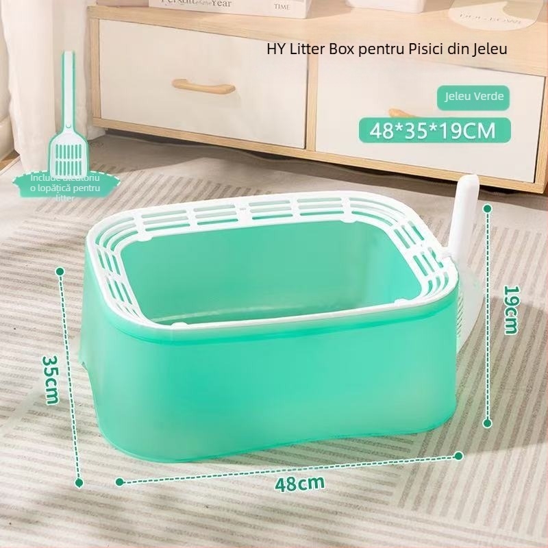 Litiera pentru pisici, extra mare, semi-închisă, îngroșată, toaletă, anti-exterior, anti-nisip, extra mică, deschisă, provizii pentru pisici, pisoi