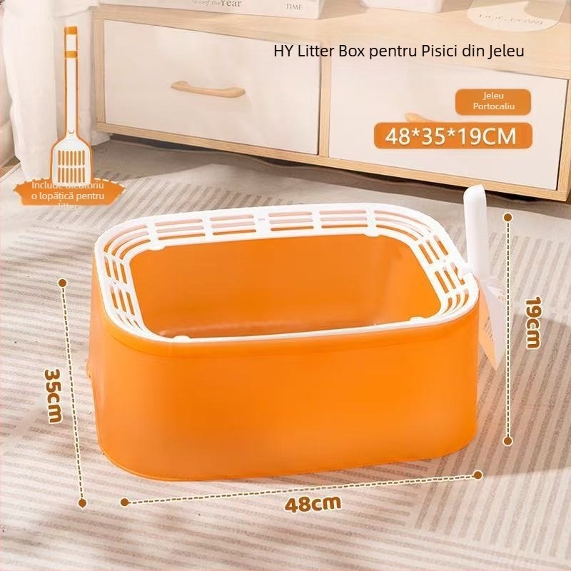Litiera pentru pisici, extra mare, semi-închisă, îngroșată, toaletă, anti-exterior, anti-nisip, extra mică, deschisă, provizii pentru pisici, pisoi