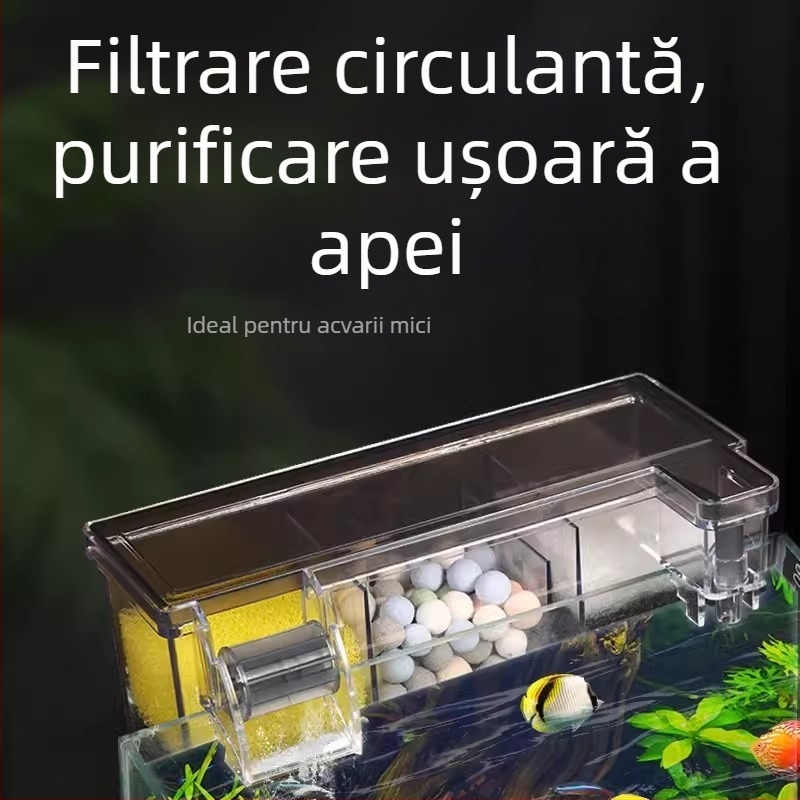 Filtru de acvariu montat pe perete Songbao, cutie de filtrare pentru acvariu cu broaște țestoase, filtru de oxigenare trei în unu, cutie de scurgere montată pe perete, en-gros