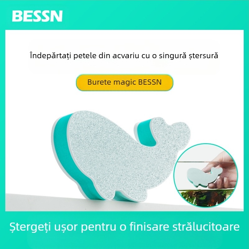 Ștergere acvariu urme de apă și curățare solzi specială a sticlei acvariului de uz casnic, fără artefacte de curățare în unghi mort, fără vătămări producătorilor de acvarii