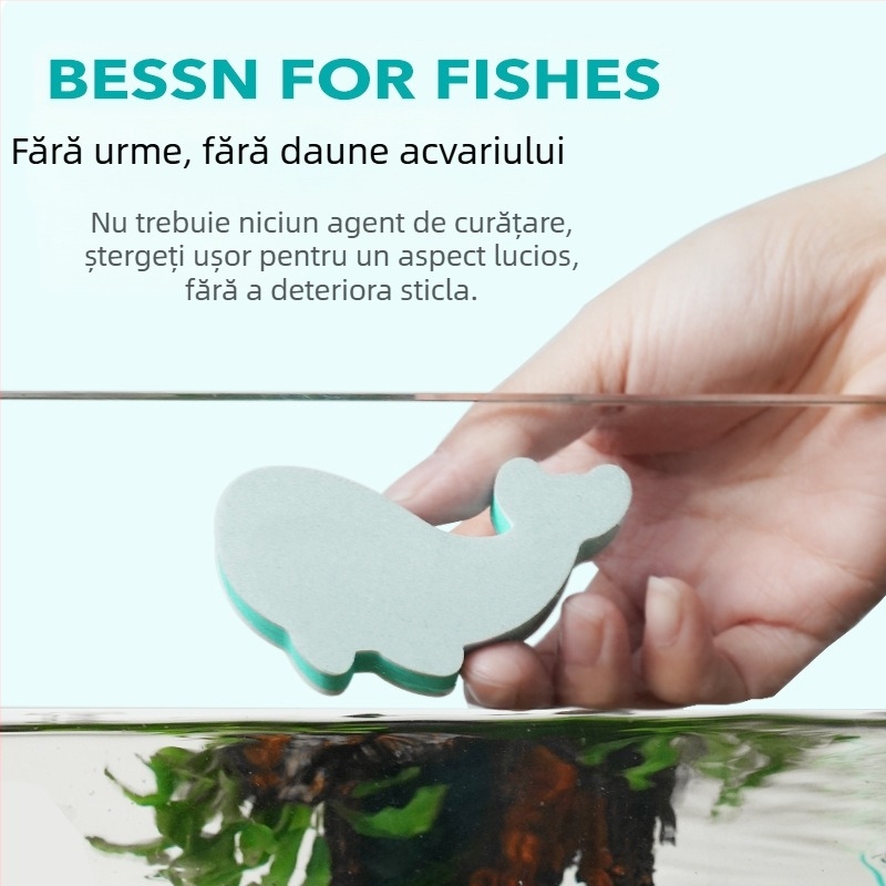 Ștergere acvariu urme de apă și curățare solzi specială a sticlei acvariului de uz casnic, fără artefacte de curățare în unghi mort, fără vătămări producătorilor de acvarii