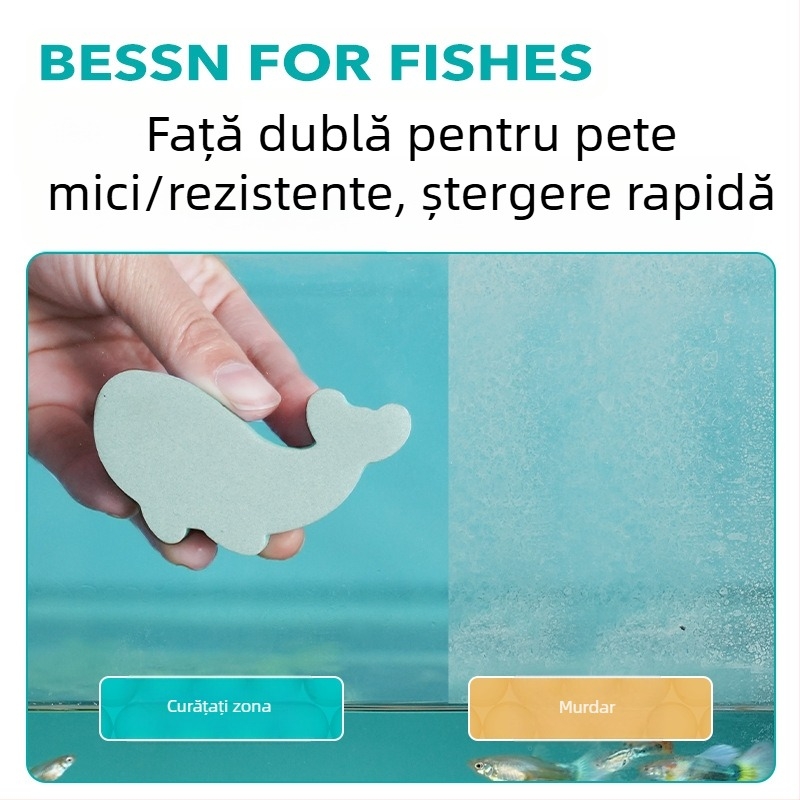 Ștergere acvariu urme de apă și curățare solzi specială a sticlei acvariului de uz casnic, fără artefacte de curățare în unghi mort, fără vătămări producătorilor de acvarii
