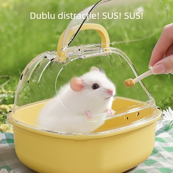 Cușcă de hamster portabilă cu spațiu mare, ursuleț auriu Polly Bear, șoarece, cușcă exterioară, geantă de călătorie transparentă de ieșire