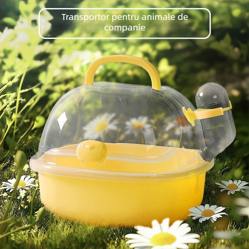 Cușcă de hamster portabilă cu spațiu mare, ursuleț auriu Polly Bear, șoarece, cușcă exterioară, geantă de călătorie transparentă de ieșire