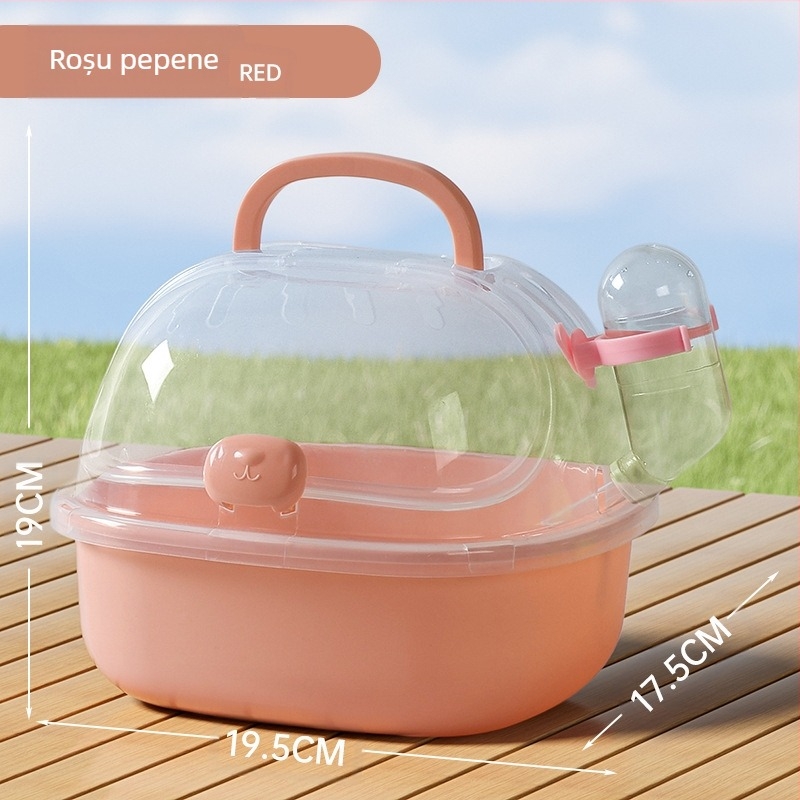 Cușcă de hamster portabilă cu spațiu mare, ursuleț auriu Polly Bear, șoarece, cușcă exterioară, geantă de călătorie transparentă de ieșire