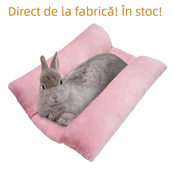 Pat moale pentru iepuri, pat concav pentru animale mici, pat cald pentru iepuri, pernă de pluș, pernă de dormit din bumbac, pernă pentru animale de companie, cușcă, pernă de dormit