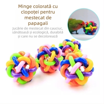 Minge de jucărie papagal/sunet de clopoțel colorat/recuzită de dresaj/mică/bujor din piele de tigru Xuanfeng Starling Xuanfeng