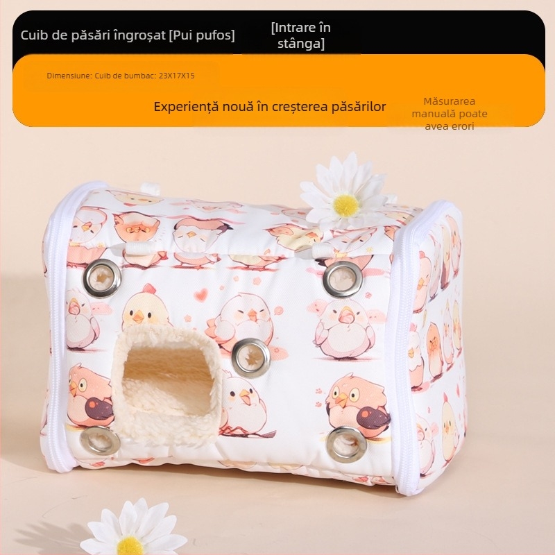 Chengxi Papagal Cuib de bumbac cald Îngroșat Cuib de pasăre Casă de pasăre Piele de tigru Bujor Artefact de iarnă Cuib de papagal Cuib de pasăre Colecție completă