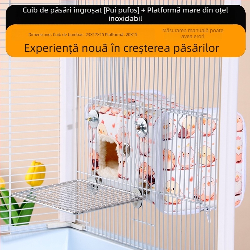 Chengxi Papagal Cuib de bumbac cald Îngroșat Cuib de pasăre Casă de pasăre Piele de tigru Bujor Artefact de iarnă Cuib de papagal Cuib de pasăre Colecție completă