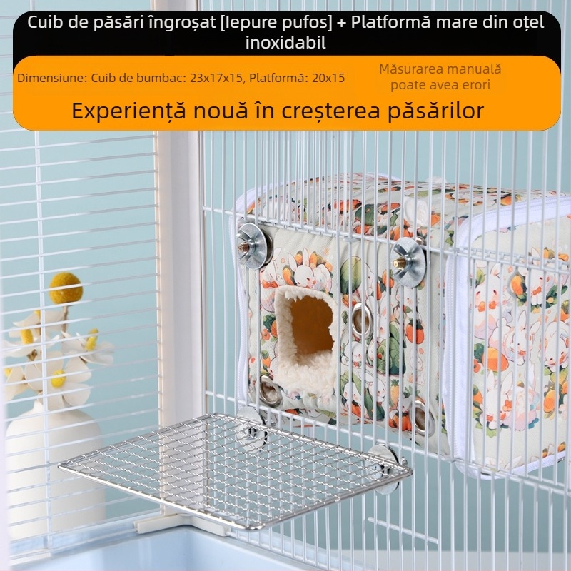 Chengxi Papagal Cuib de bumbac cald Îngroșat Cuib de pasăre Casă de pasăre Piele de tigru Bujor Artefact de iarnă Cuib de papagal Cuib de pasăre Colecție completă