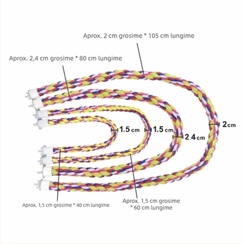 Bumbac frânghie suport stick pasăre consumabile papagal joacă piele de tigru Xuan Feng odihnă culoare frânghie flexibilă garnitură tip fix