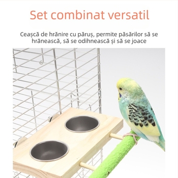 Piele de tigru bujor xuanfeng papagal mată cutie de hrană pentru păsări din lemn masiv hrănitor pentru păsări graur cupă jgheab bol stație din lemn masiv