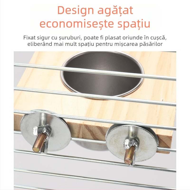 Piele de tigru bujor xuanfeng papagal mată cutie de hrană pentru păsări din lemn masiv hrănitor pentru păsări graur cupă jgheab bol stație din lemn masiv