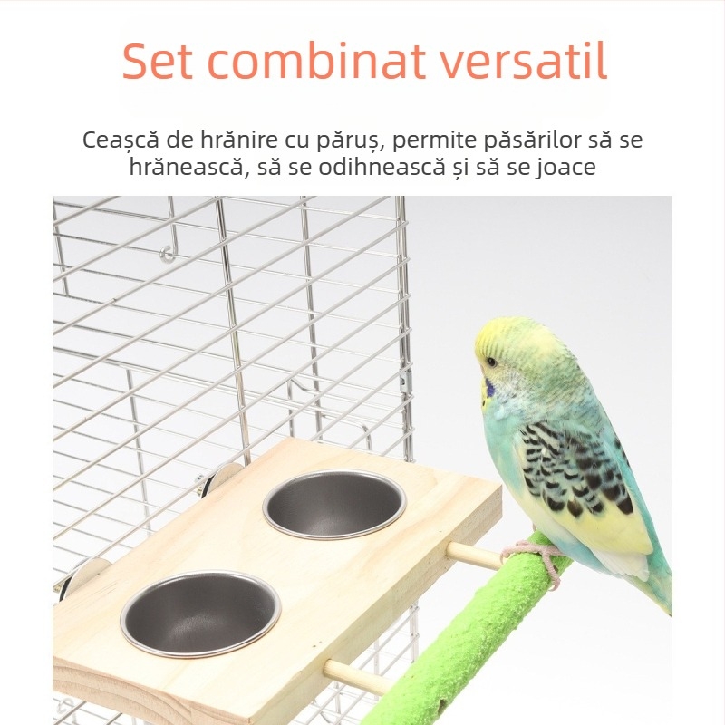 Piele de tigru bujor xuanfeng papagal mată cutie de hrană pentru păsări din lemn masiv hrănitor pentru păsări graur cupă jgheab bol stație din lemn masiv