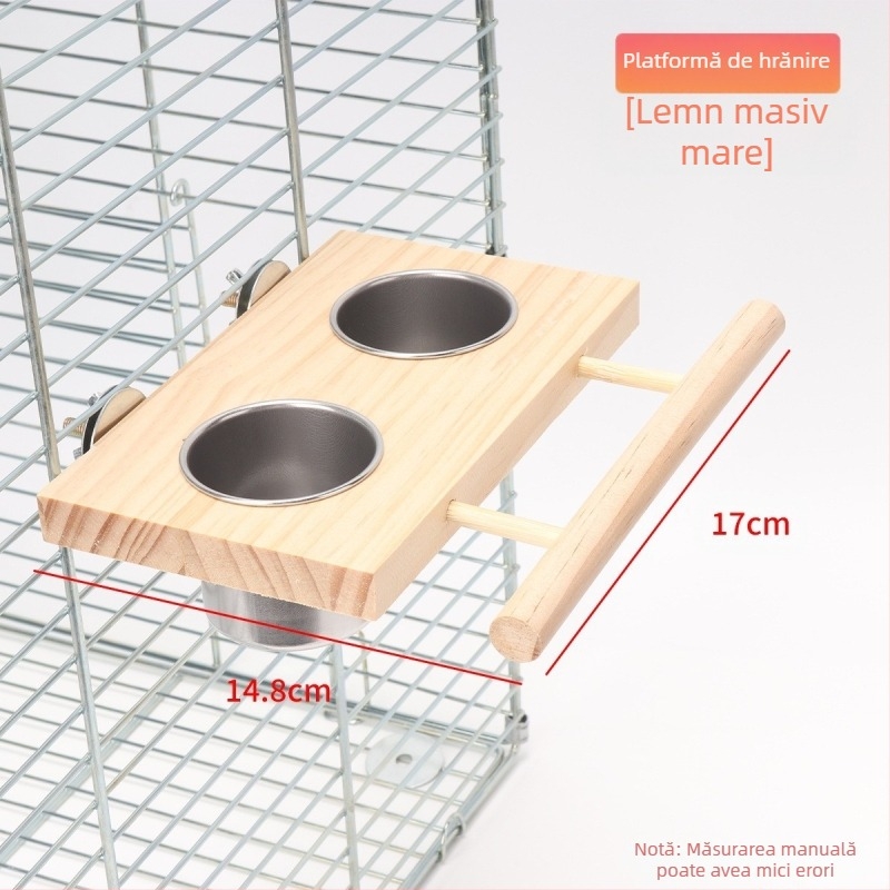 Piele de tigru bujor xuanfeng papagal mată cutie de hrană pentru păsări din lemn masiv hrănitor pentru păsări graur cupă jgheab bol stație din lemn masiv