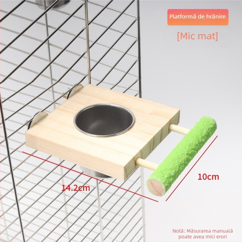 Piele de tigru bujor xuanfeng papagal mată cutie de hrană pentru păsări din lemn masiv hrănitor pentru păsări graur cupă jgheab bol stație din lemn masiv