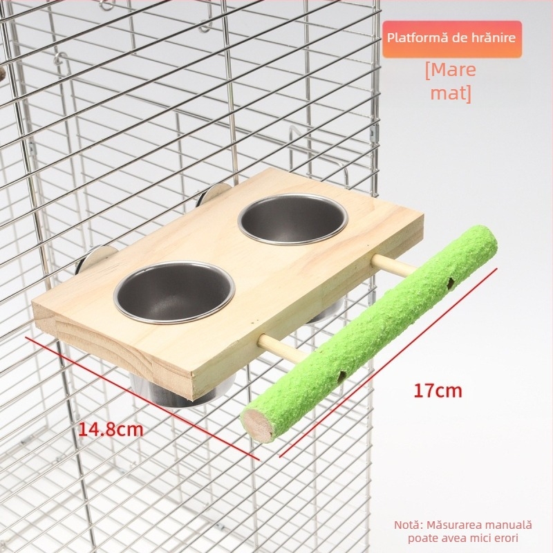 Piele de tigru bujor xuanfeng papagal mată cutie de hrană pentru păsări din lemn masiv hrănitor pentru păsări graur cupă jgheab bol stație din lemn masiv