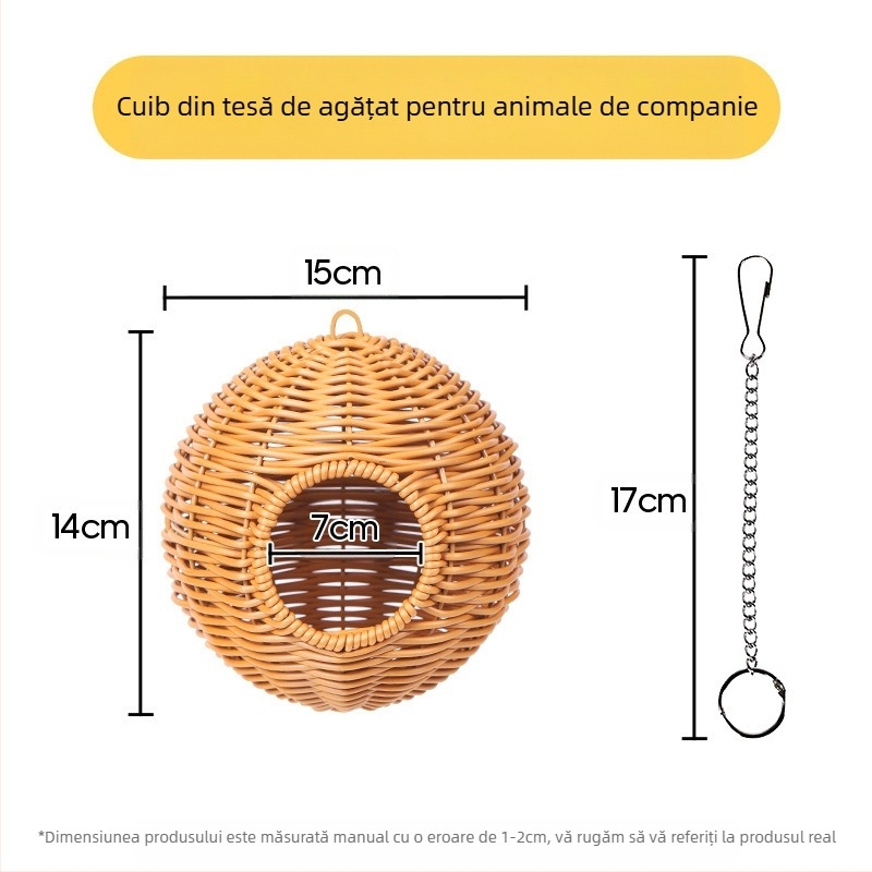 Cuib de papagal agățat, cuib de pasăre din ratan, rezistent la mușcături, vară, patru anotimpuri, canapea universală, bujor, Xuanfeng, cuib de dormit din piele de tigru
