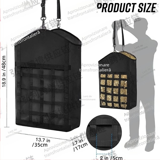 Sac mic de depozitare a fânului și buruienilor pentru cai, sac de paie rezistent la uzură din pânză Oxford, sac de fân, sac de paie pentru animale de companie