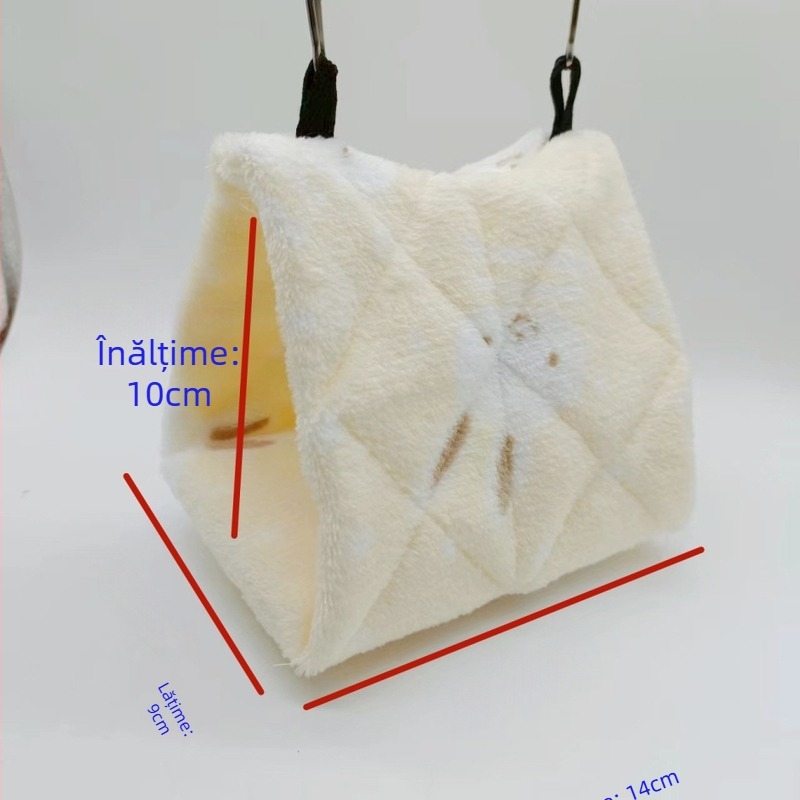 Cuib de hamster din flanelă, papagal, frate, frate, BA, cuib de pasăre de iarnă, sac de miere, cuib de bumbac cald, triunghi, hamac din bumbac