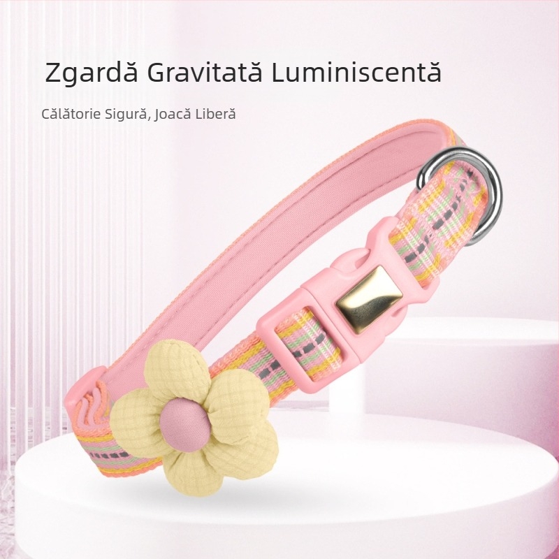 Zgardă nouă anti-rupere pentru pisici, zgardă reflectorizantă anti-pierdere pentru pisici, zgardă reglabilă pentru pisici de dimensiuni medii