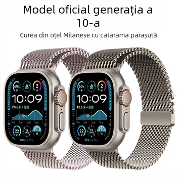 Potrivit pentru curea Apple Watch S11, cataramă oficială Milanese, curea din oțel inoxidabil S10