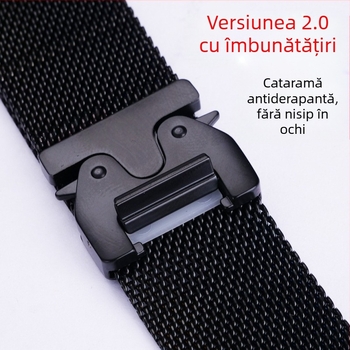 Potrivit pentru curea Apple Watch S11, cataramă oficială Milanese, curea din oțel inoxidabil S10