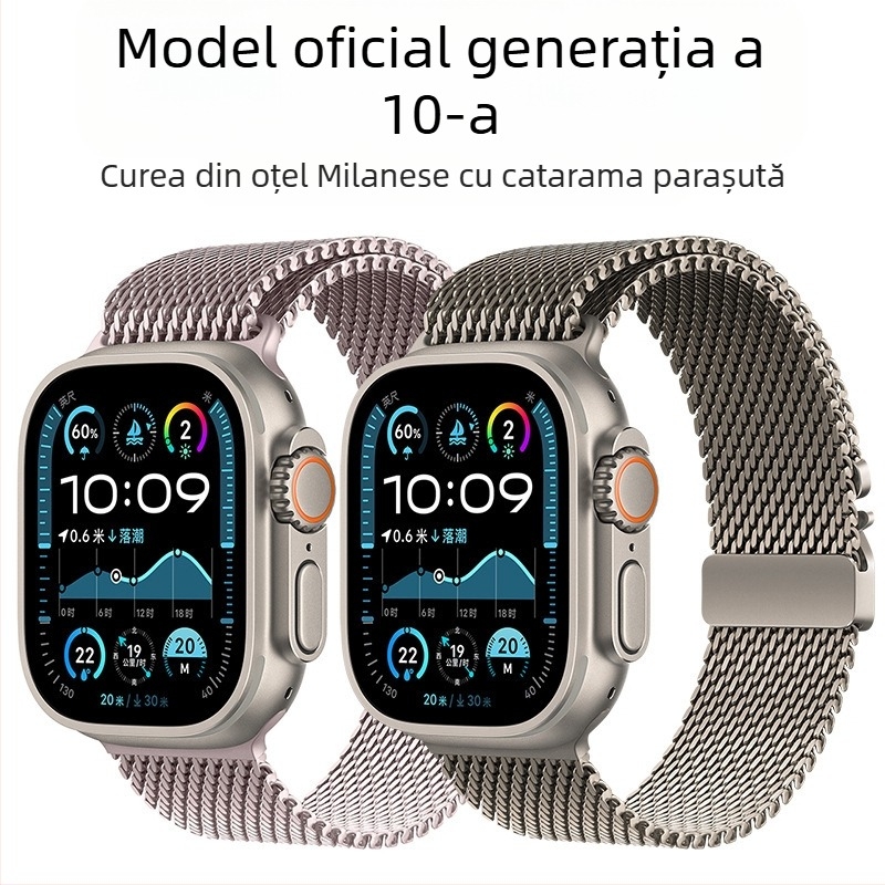 Potrivit pentru curea Apple Watch S11, cataramă oficială Milanese, curea din oțel inoxidabil S10