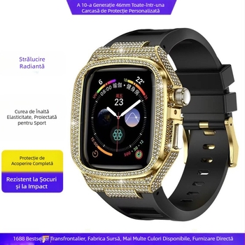 Carcasă metalică din silicon integrată Richard, cu brățară sport all-inclusive, potrivită pentru Apple Watch a 10-a generație