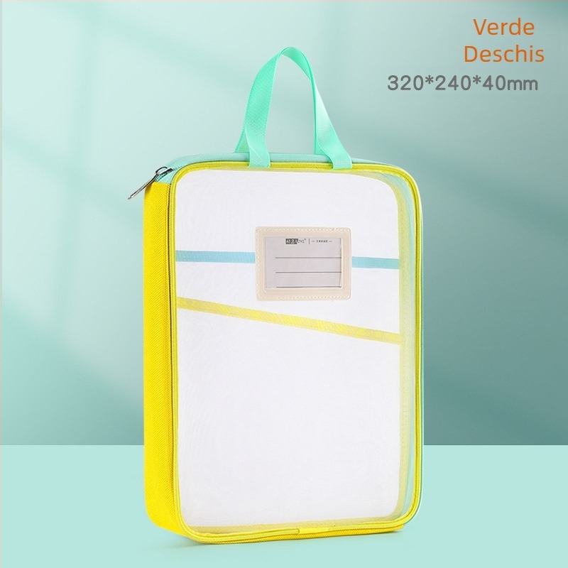 Tang Qianyi A4 Dosar Geantă în formă de L Transparentă Geantă pentru documente Deschidere mare Tutorial Portabil Student Book Subject Clasificare Geantă