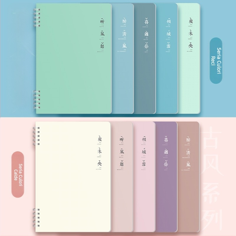 Morandi Color Coil Notebook B5, caiet spiralat cu linii orizontale, îngroșat, caiet pentru studenți, blocnotes, caiet de notițe de înaltă valoare