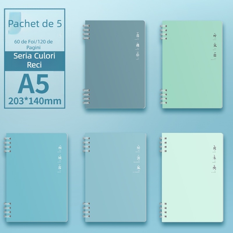 Morandi Color Coil Notebook B5, caiet spiralat cu linii orizontale, îngroșat, caiet pentru studenți, blocnotes, caiet de notițe de înaltă valoare