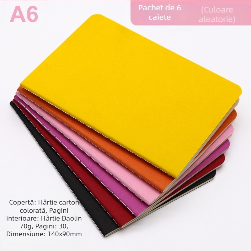 Caiet color A6, blocnotes portabil simplu, cusătură curcubeu, această linie de buzunar pentru mașină, acest set în stoc, en-gros, en-gros