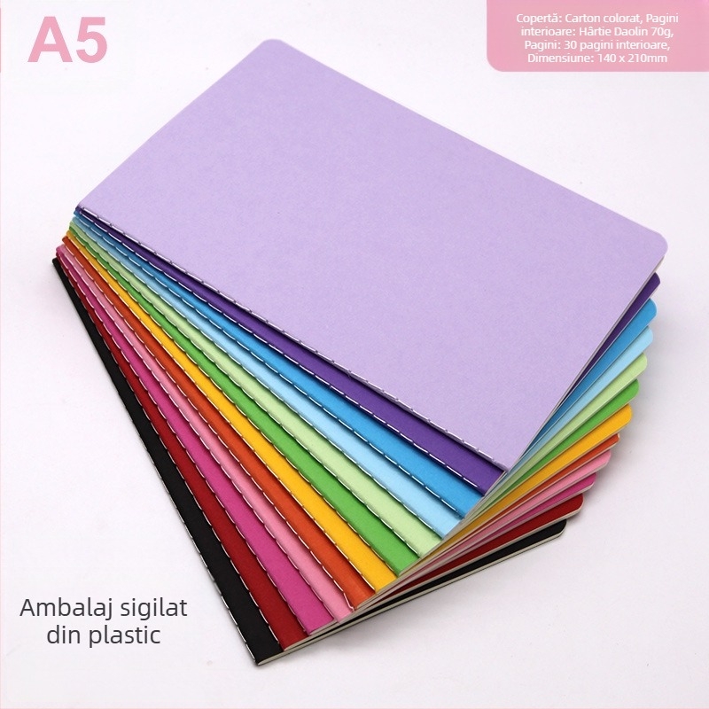 Caiet color A6, blocnotes portabil simplu, cusătură curcubeu, această linie de buzunar pentru mașină, acest set în stoc, en-gros, en-gros