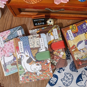 Caiet de colorat vopsit Mu, cataramă magnetică Pu, Ben Youju, pisică de munte, notă, stil japonez, jurnal de pisică cu aspect deosebit