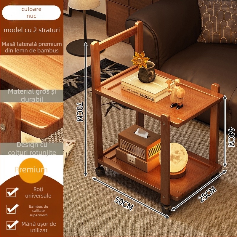 Masă laterală în stil medieval pentru canapea, cărucior mobil, pentru sufragerie, casă, apartament mic, masă de cafea, stil nou și cald, 2025