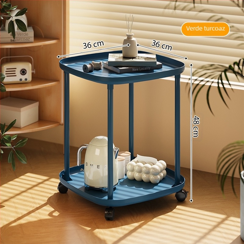 Fabrica directă, en-gros, masă laterală, suport de depozitare, crem, vânt, masă de cafea mică, canapea creativă pentru casă, masă laterală cu roți, pat mobil