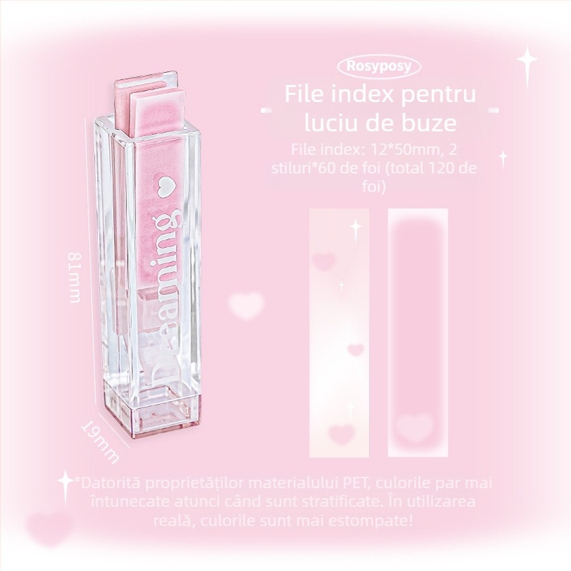 RosyPosy, autocolant creativ pentru indexul glazurii de buze, culoare înaltă, marker portabil pentru animale de companie, Post-it, autocolant, marker de notițe, autocolante