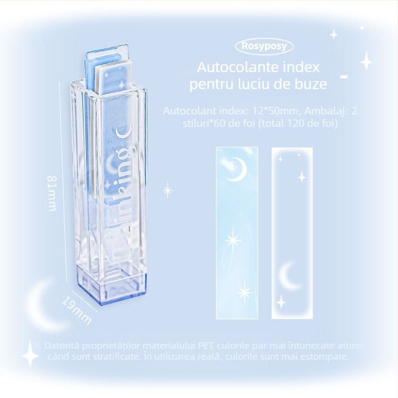 RosyPosy, autocolant creativ pentru indexul glazurii de buze, culoare înaltă, marker portabil pentru animale de companie, Post-it, autocolant, marker de notițe, autocolante