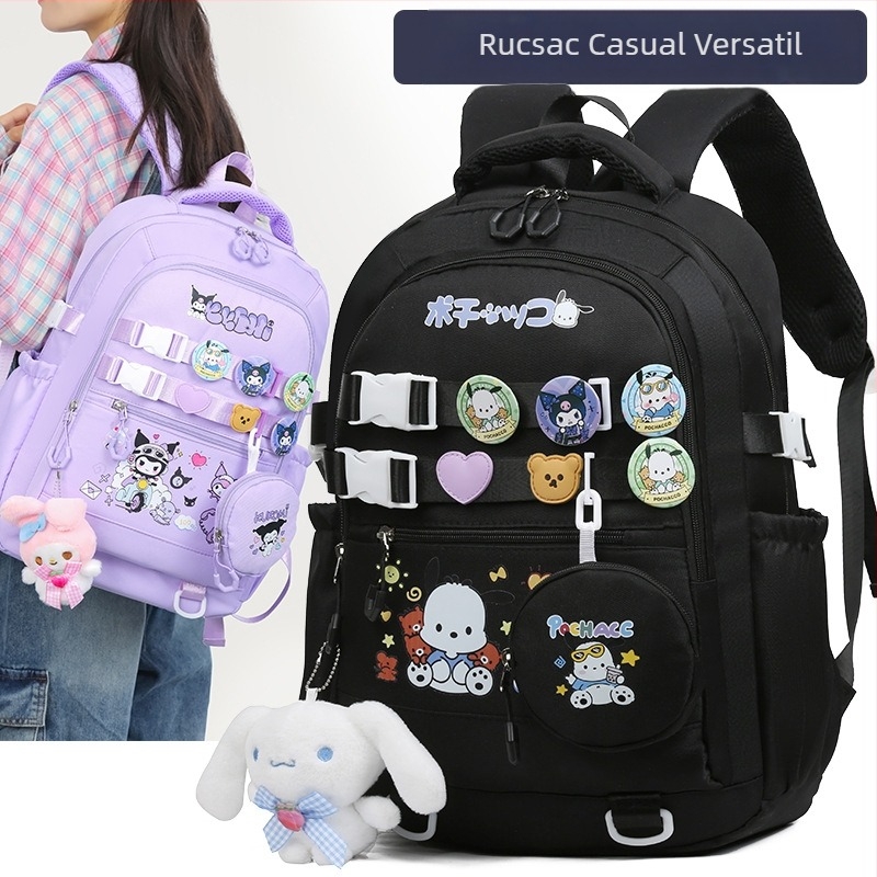 Nou stil multifuncțional de mare capacitate pentru elevi de liceu, fete cu mai multe compartimente, rucsac de protecție cu ridge, rucsac casual all-match