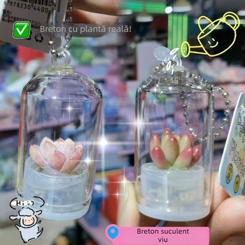 Plantă suculentă creativă, pandantiv mic, artizanal, cadou, ornament auto, decor, mini plantă, stres, relief, accesoriu mic