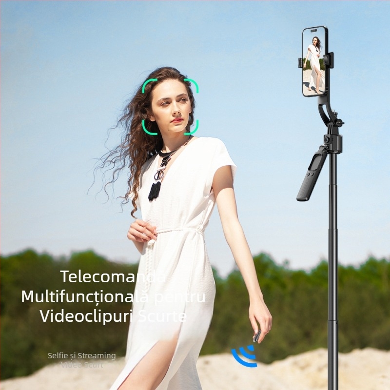 Băț selfie C17 cu urmărire facială, suport retractabil pentru telefon mobil, anti-vibrații, stick de urmărire complet automat