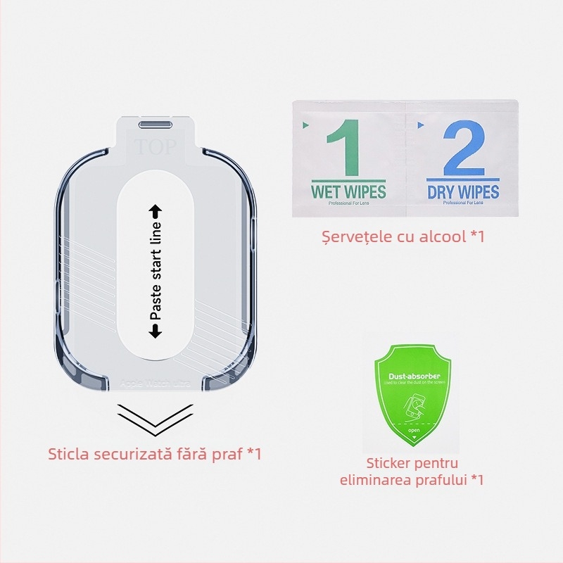 Folie de protecție Apple Watch, ultra-fără praf, folie securizată pentru Apple Watch, aliaj de titan