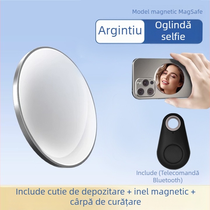 Oglindă autofotografică spate pentru telefon mobil cu absorbție magnetică MagSafe din aliaj de aluminiu, oglindă convexă HD pentru machiaj Vlog live