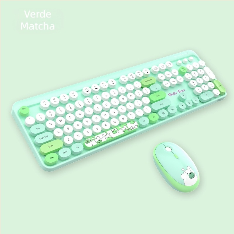 Costum de tastatură wireless MOFII Ferris hand 2.4g cu mouse-ul, drăguț costum de tastatură de birou cu desene animate de culoare roz